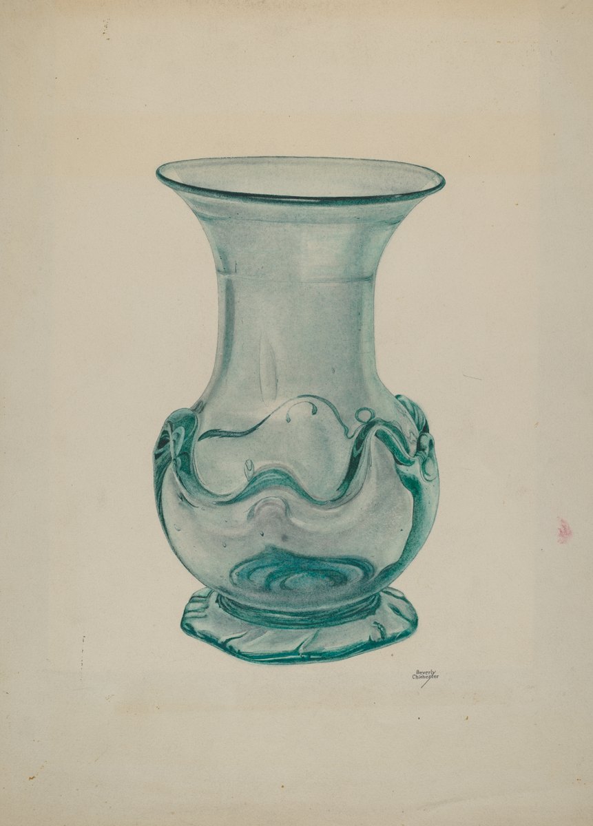 Vaso in vetro verde